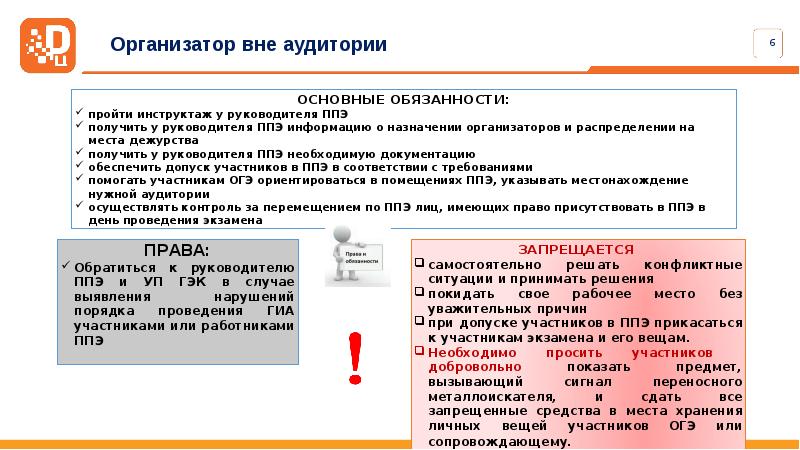 Место для хранение личных вещей на ППЭ. Допуск участников ОГЭ В ППЭ. Этика проведения экзаменов.