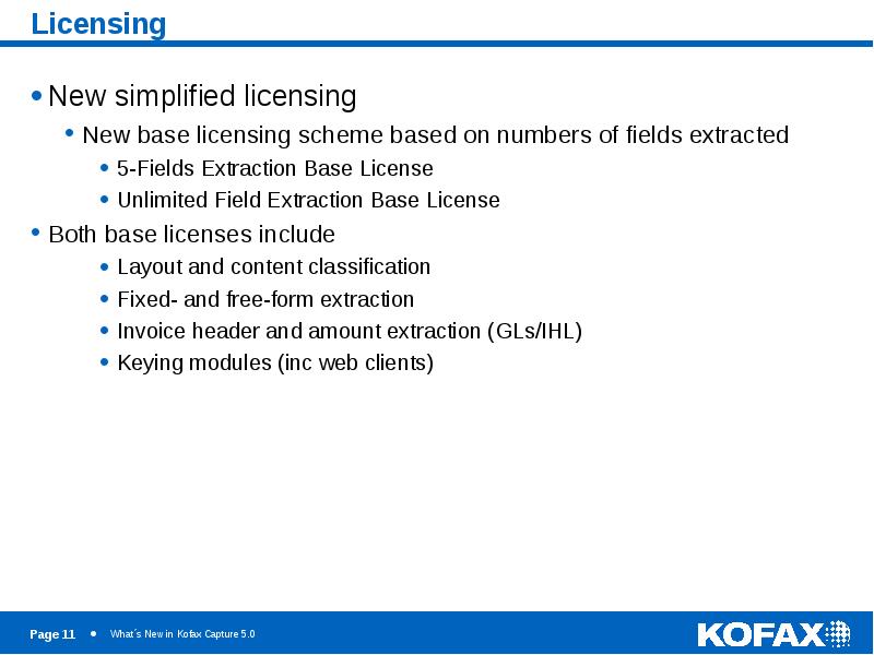 Licensing New simplified licensing New base licensing scheme based on numbers