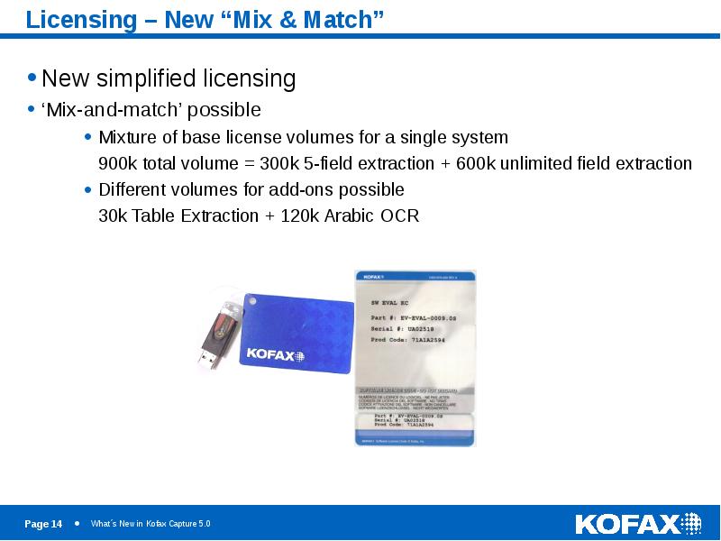 Licensing – New “Mix & Match” New simplified licensing ‘Mix-and-match’ possible