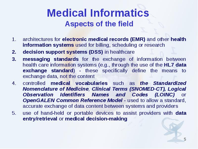 Introduction in Medical informatics