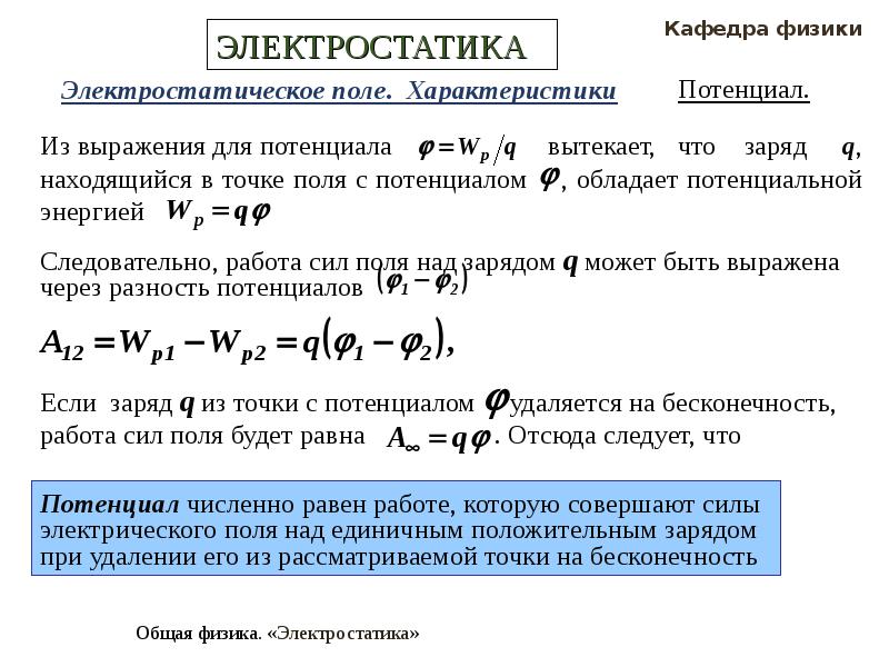 Кто вывел основную формулу электростатики