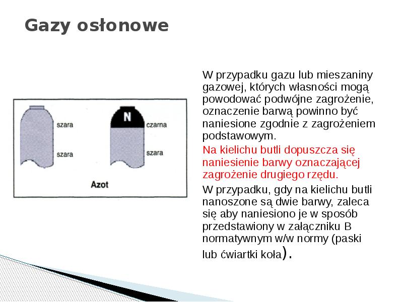 Gazy osłonowe
W przypadku gazu lub mieszaniny gazowej, których własności mogą Gazy osłonowe
W przypadku gazu lub mieszaniny gazowej, których własności mogą