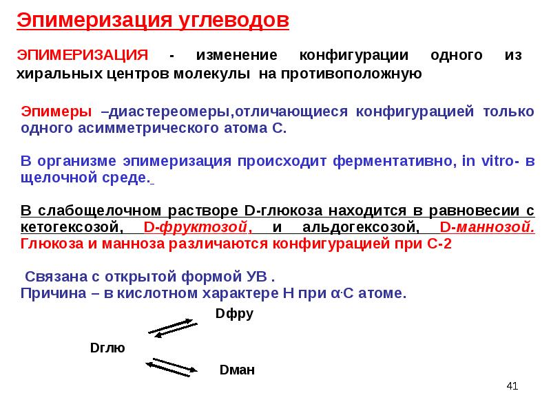 Схема эпимеризации фруктозы