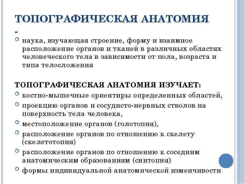 Презентация по топографической анатомии