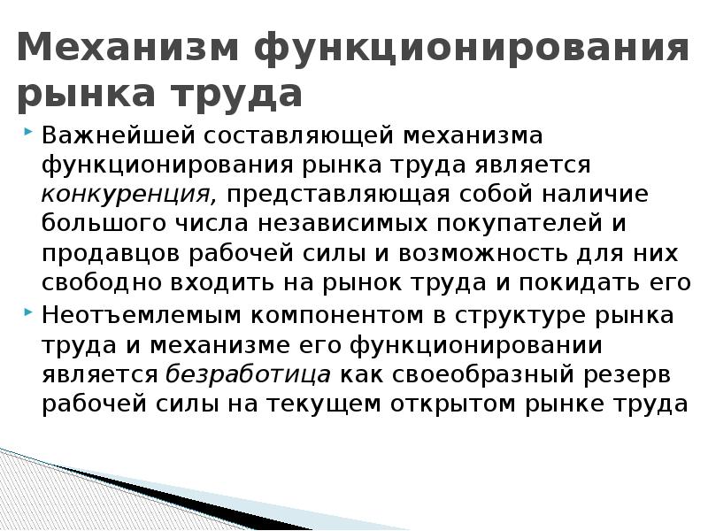 Структура рынка труда презентация