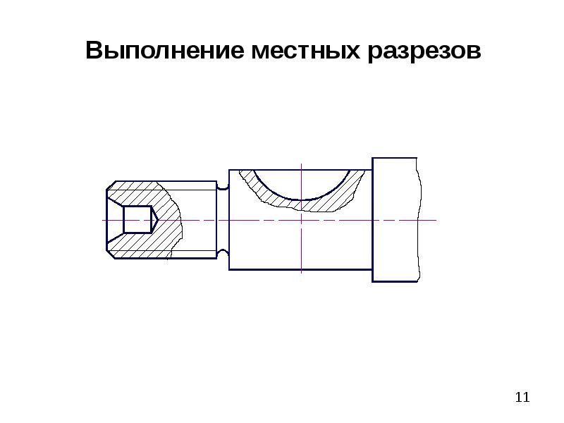 Для какой цели выполнен местный разрез на изображении валика