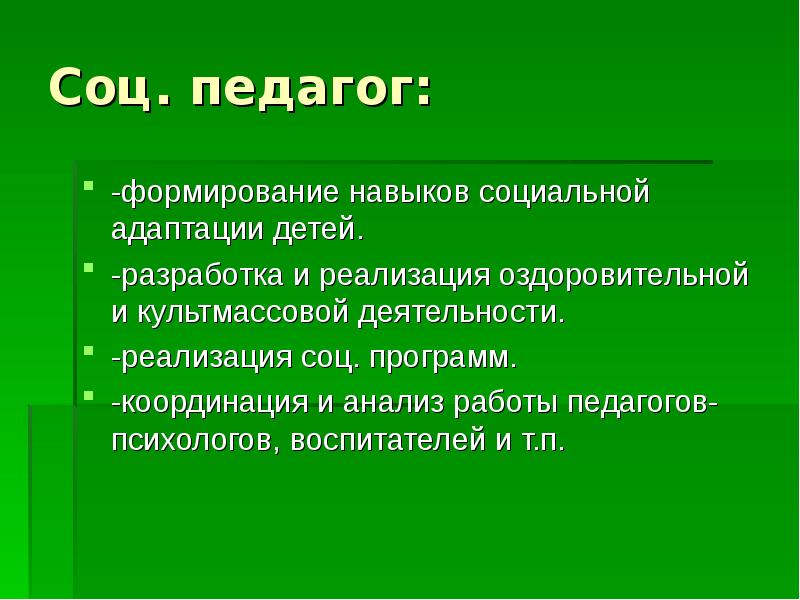 Программа социального педагога адаптация. Навыки соц педагога.