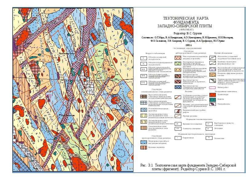 Геологическая карта западной сибири