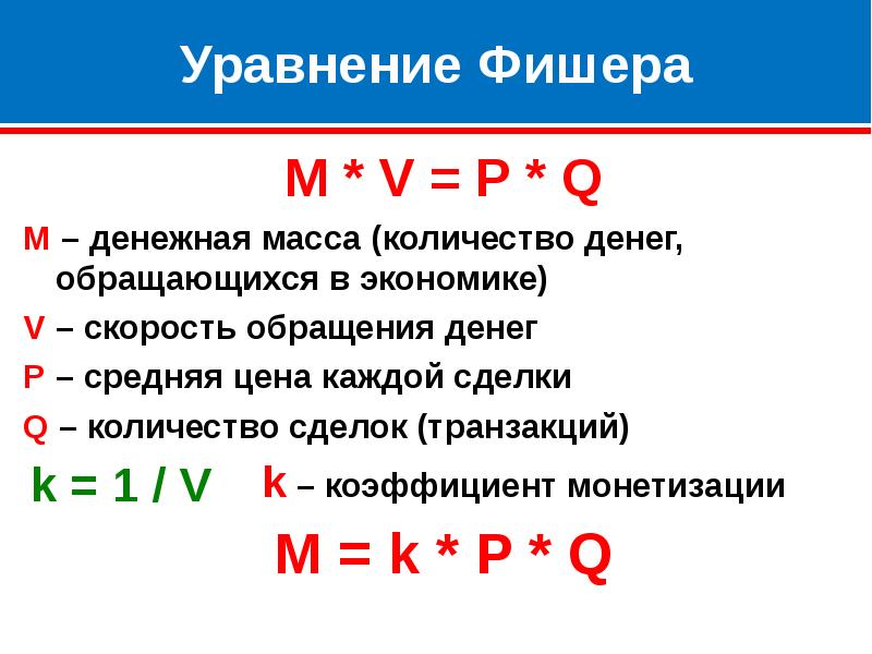 Уравнение q. Уравнение Фишера. Формула Фишера экономика. Уравнение Фишера в экономике. М P Q/V.