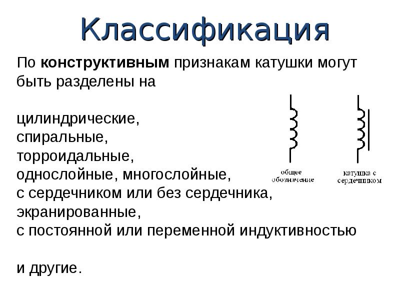 Катушка индуктивности презентация