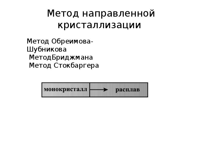 Методики направлены. Методы направленной кристаллизации. Метод горизонтальной направленной кристаллизации. Нормальная направленная кристаллизация. Методы нормальной направленной кристаллизации.