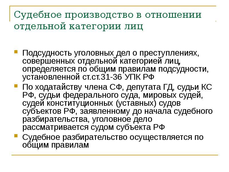 Подсудность уголовных дел презентация