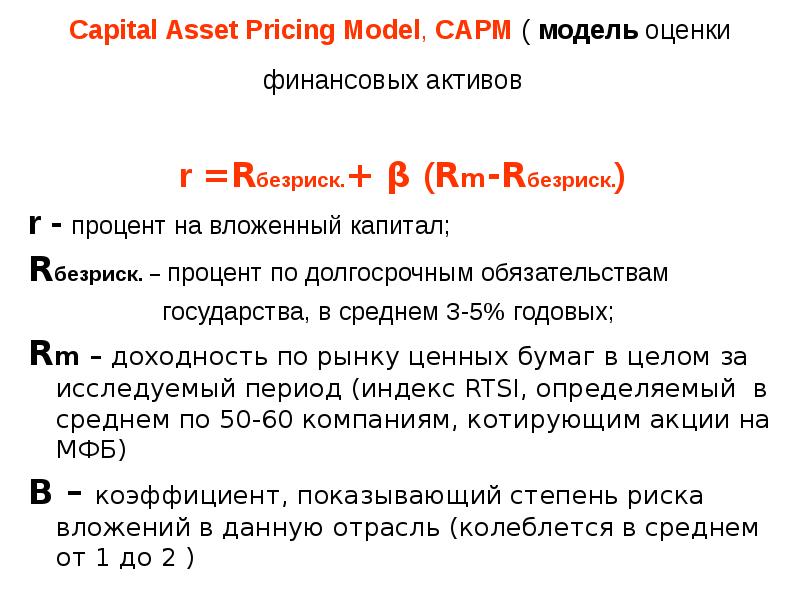 Модель capm