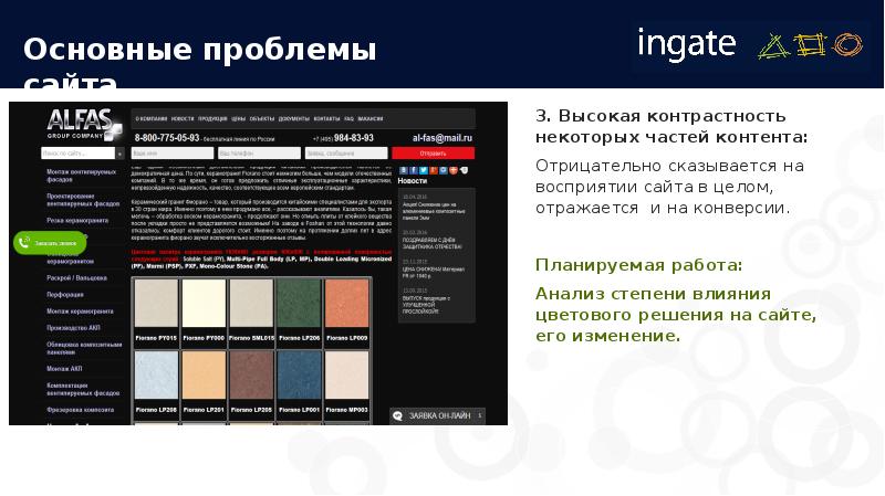 Сайт fa ru. Проблемы с сайтом. Проблема. Высокая контрастность.