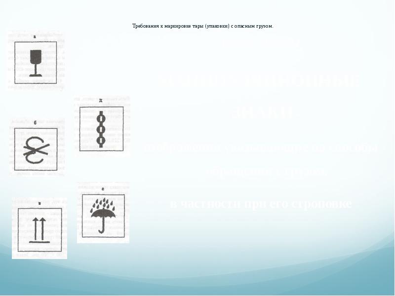 Изображения указывающие на способы обращения с грузом