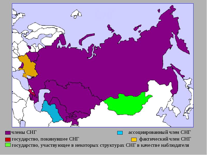 Карта россии с снг