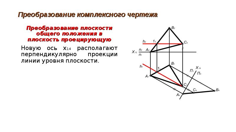 Преобразование плоскости в проецирующую