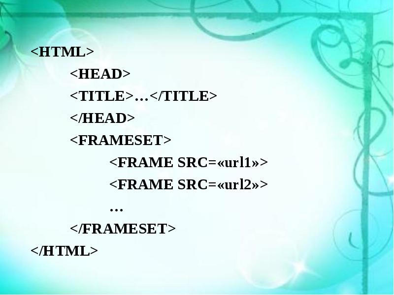 Frame src. Html head title.