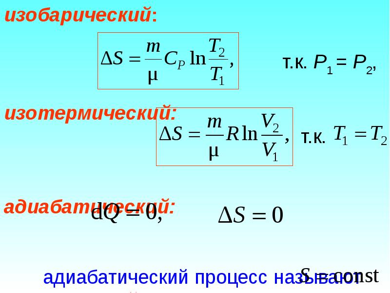 Изменение энтропии при смешении