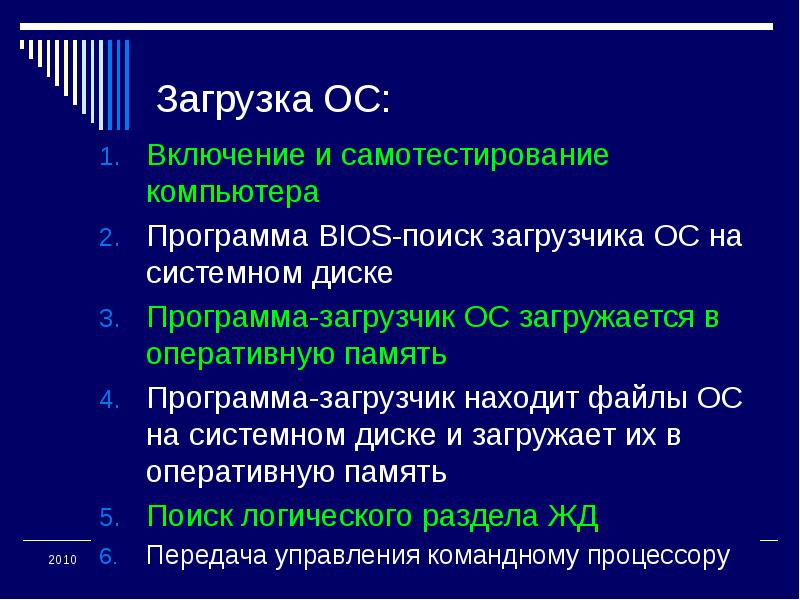 Файл запуска операционной системы. Загрузчик программ. Этапы загрузки операционной системы.