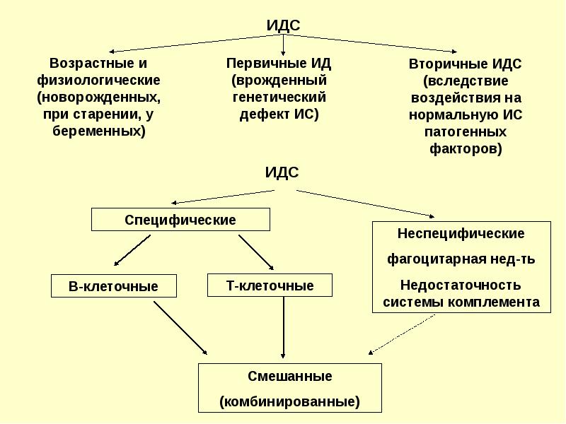 Иммунодефицитные состояния схема