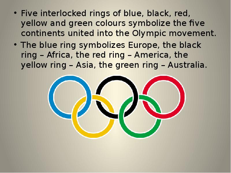 Five interlocked rings of blue, black, red, yellow and green colours Five interlocked rings of blue, black, red, yellow and green colours