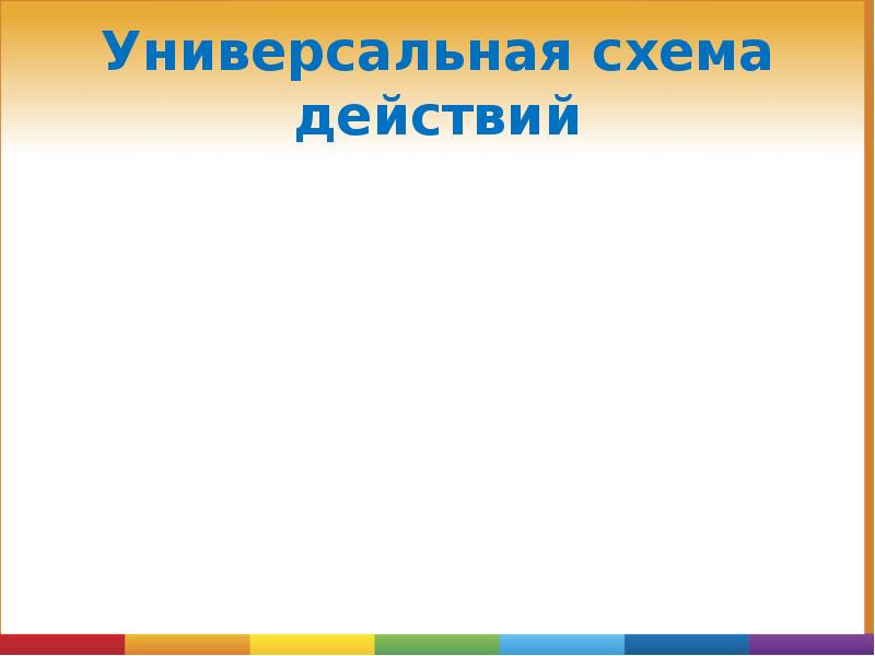 Универсальная схема действий Универсальная схема действий