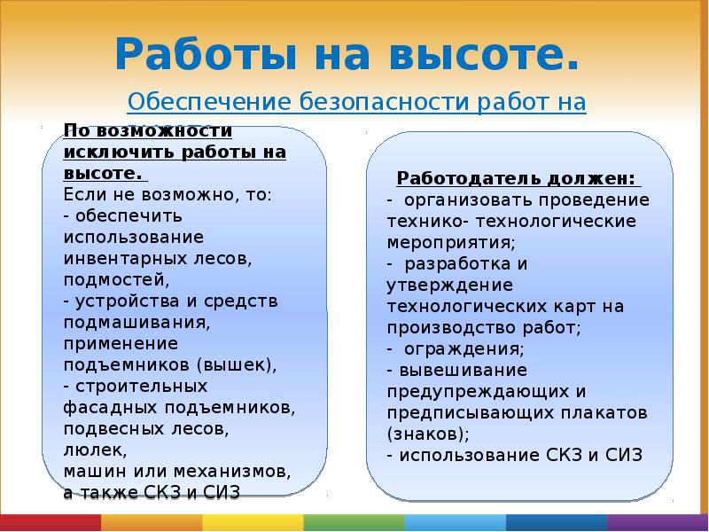 Работы на высоте. Работы на высоте.