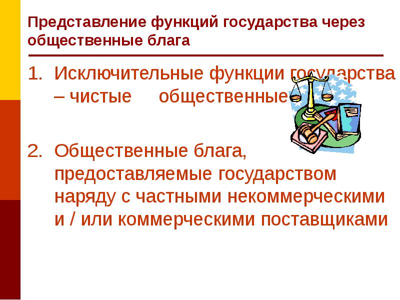 Функции представления. Общественные блага функции. Функции государства общественные блага. Функция представления государства.