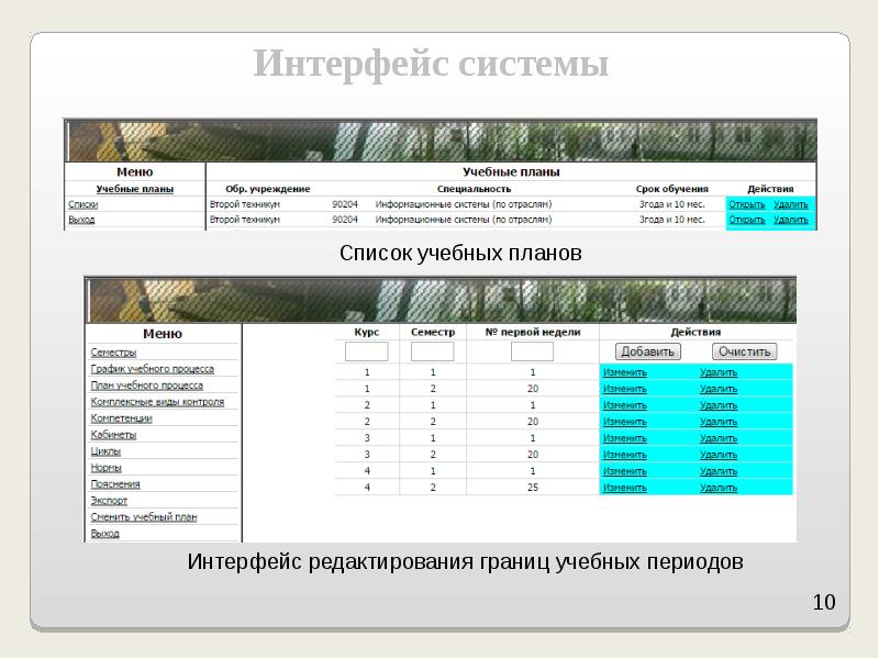 Ниту мисис расписание. Интерфейс АСУ фундамент.