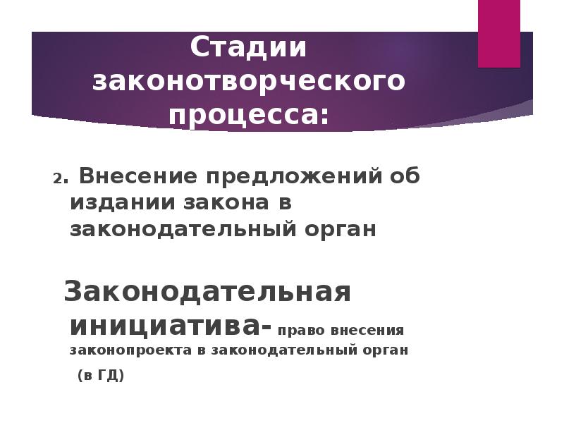 Законотворческий процесс в рф презентация 10 класс право