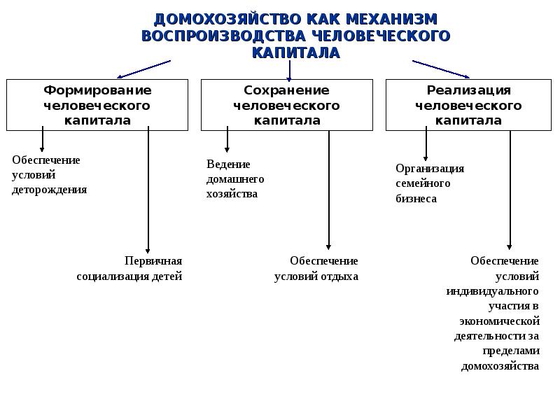 Признаки домохозяйства