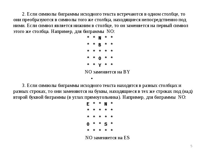 Шифр плейфера блок схема