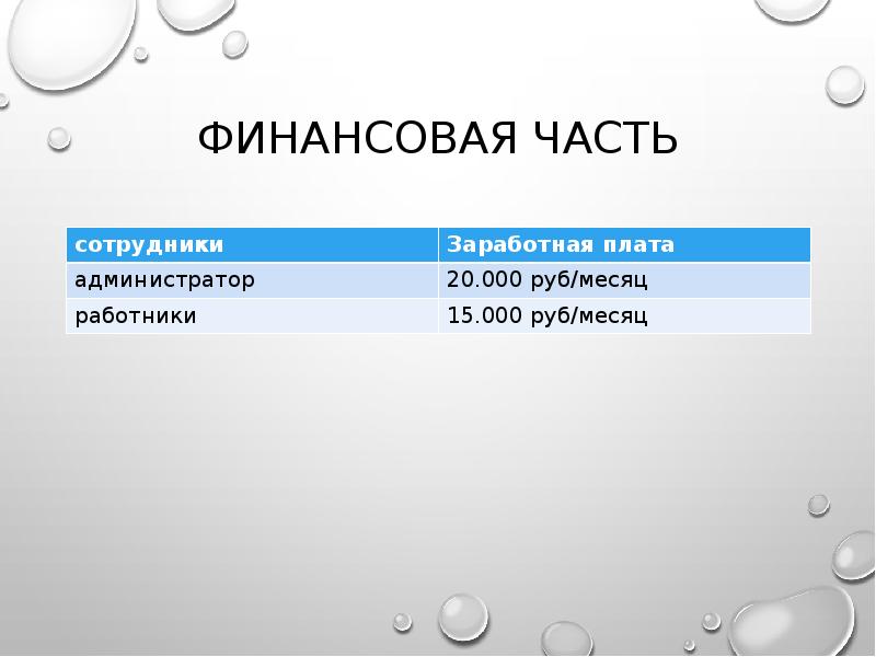 Финансовая часть