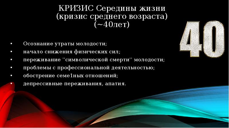 Кризис молодости презентация