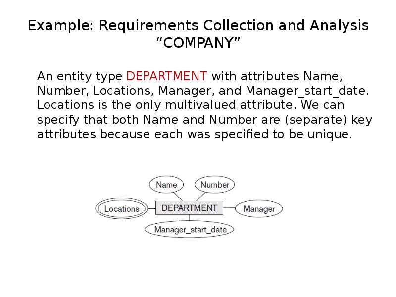Example: Requirements Collection and Analysis “COMPANY”