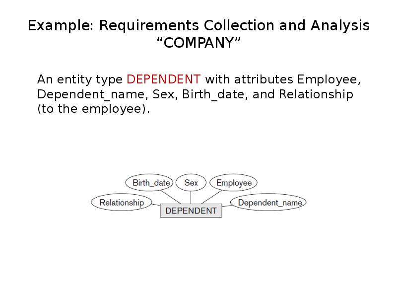 Example: Requirements Collection and Analysis “COMPANY”