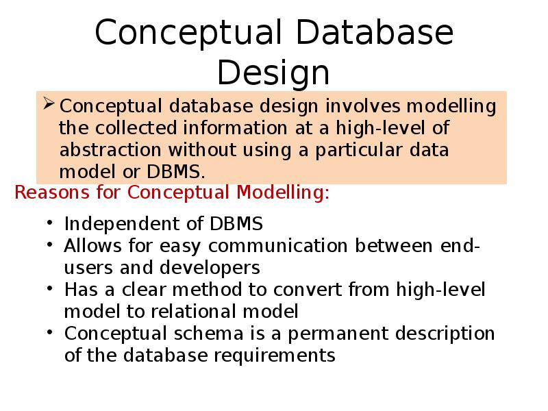 Conceptual Database Design