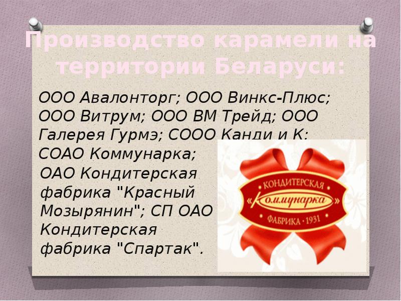 Презентация про карамель