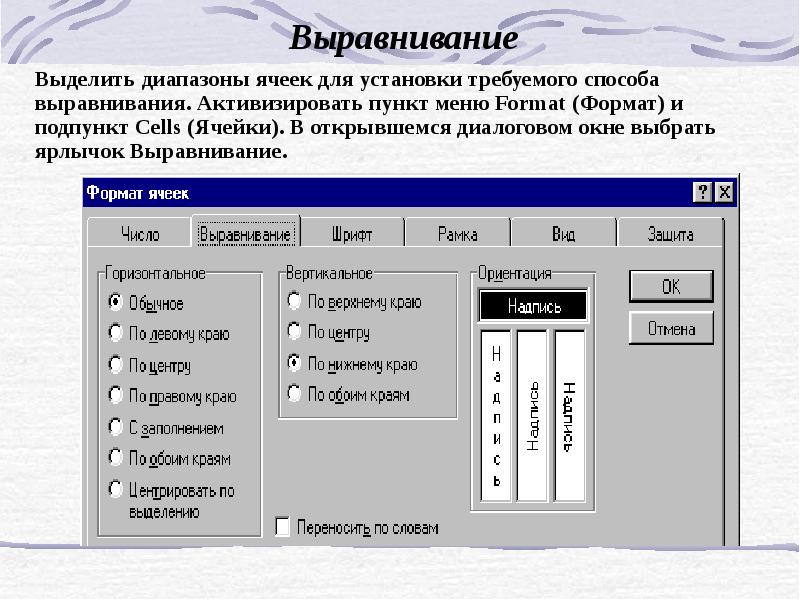 Подпункты в презентации