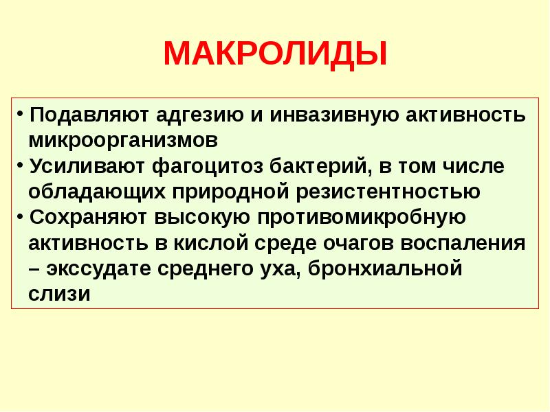 Макролиды антибиотики презентация