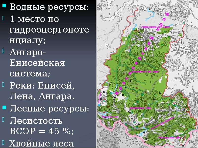 Восточно сибирский район карта