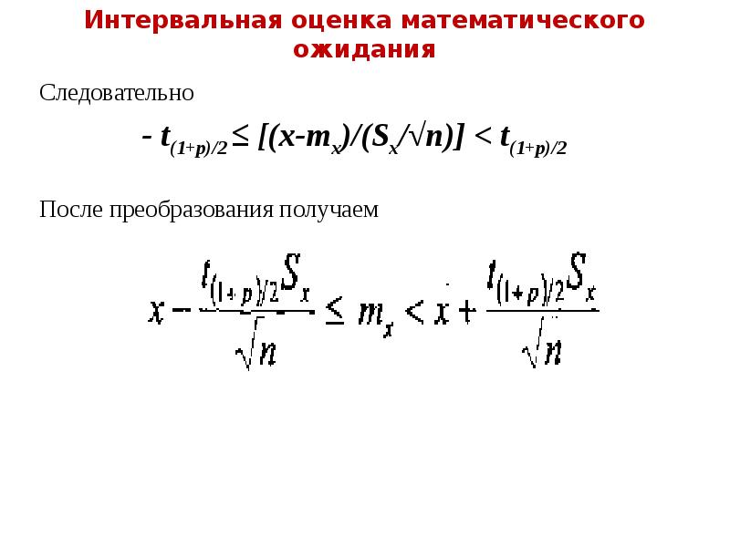 Оценка математического ожидания