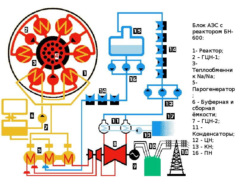 Блок схема ядерного реактора