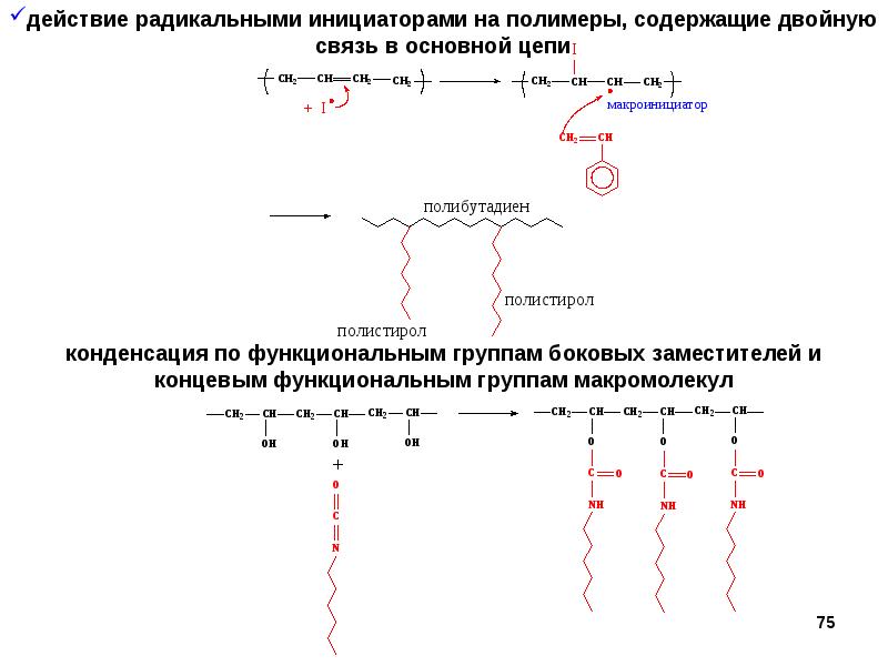 Реакции макромолекул. Презентация химические реакции макромолекул. Химические реакции с макромолекулами. Полимеры с двойной связью. Функциональные группы макромолекул.