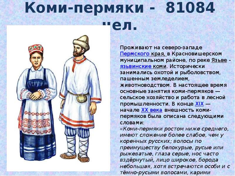 Национальный костюм коми пермяков рисунок