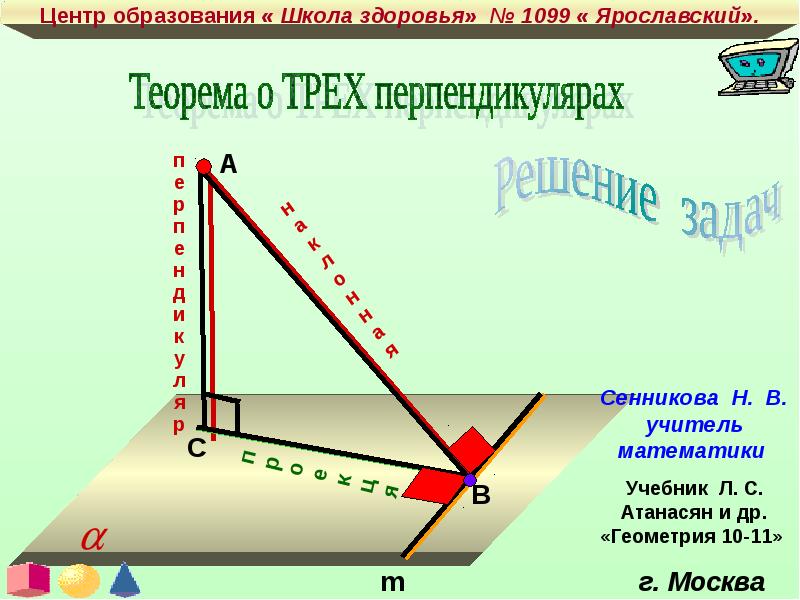 Теорема о трех перпендикулярах презентация