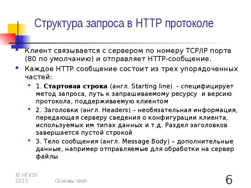 Запрос на сервер. Структура запроса. Структура запроса клиента. Части http-запроса. Элементы структуры запроса.