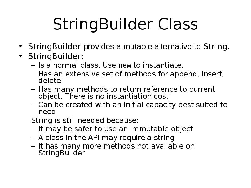 Методы stringbuilder. Класс STRINGBUILDER:.