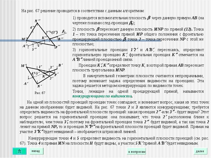 Взаимное расположение точки и плоскости